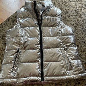 PINK silver puffer vest